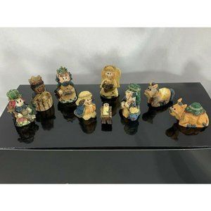 9pc Mini Children Sunday School Nativity Scene Resin religious figurines